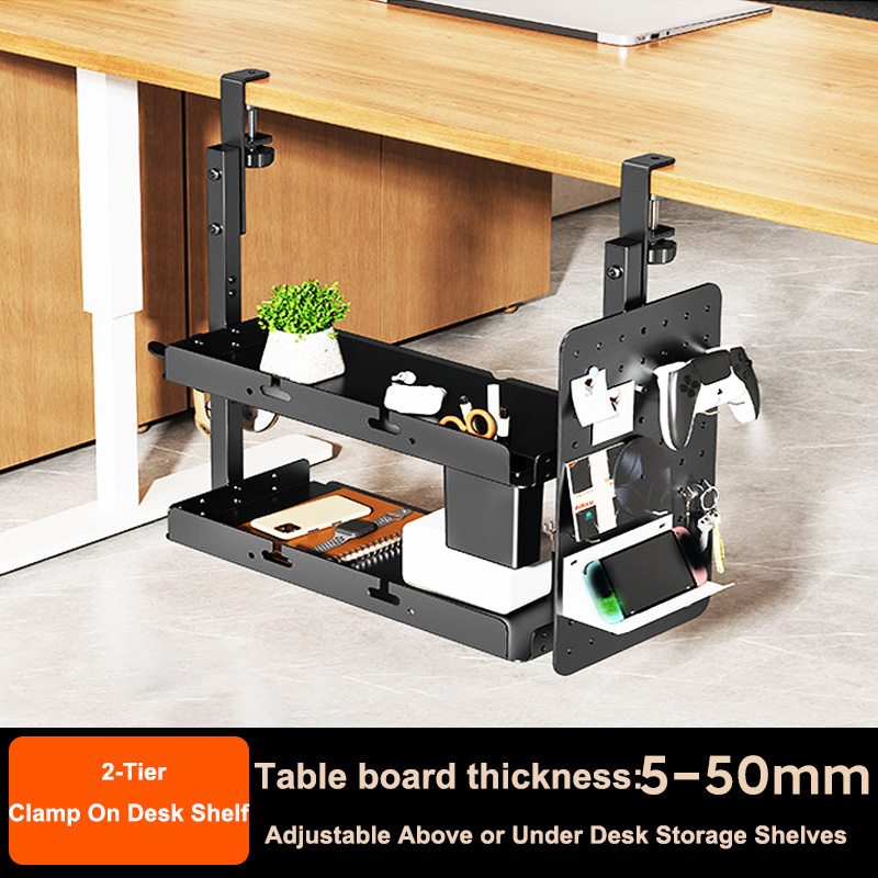 Desk Setup Productivity - Настольный органайзер-полка на 14 дюймов, 2-уровневый,