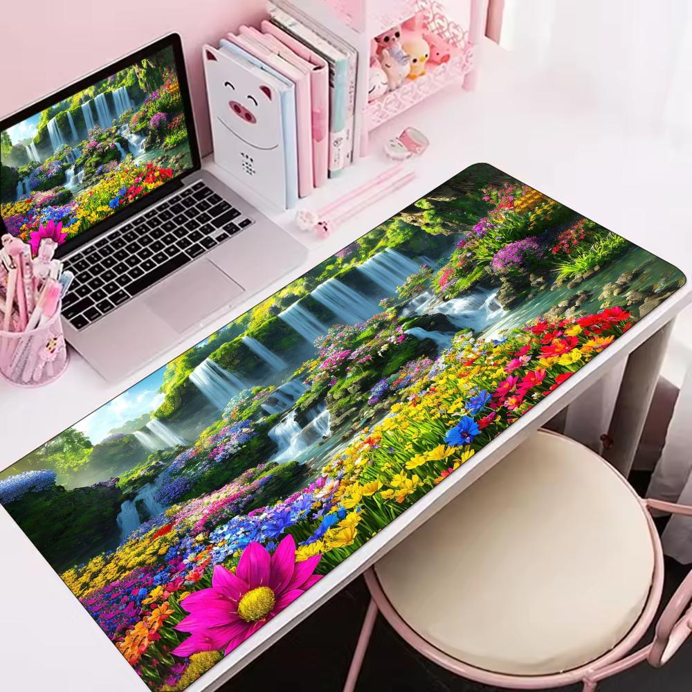Desk Setup Natural - Красочный коврик для мыши с изображением