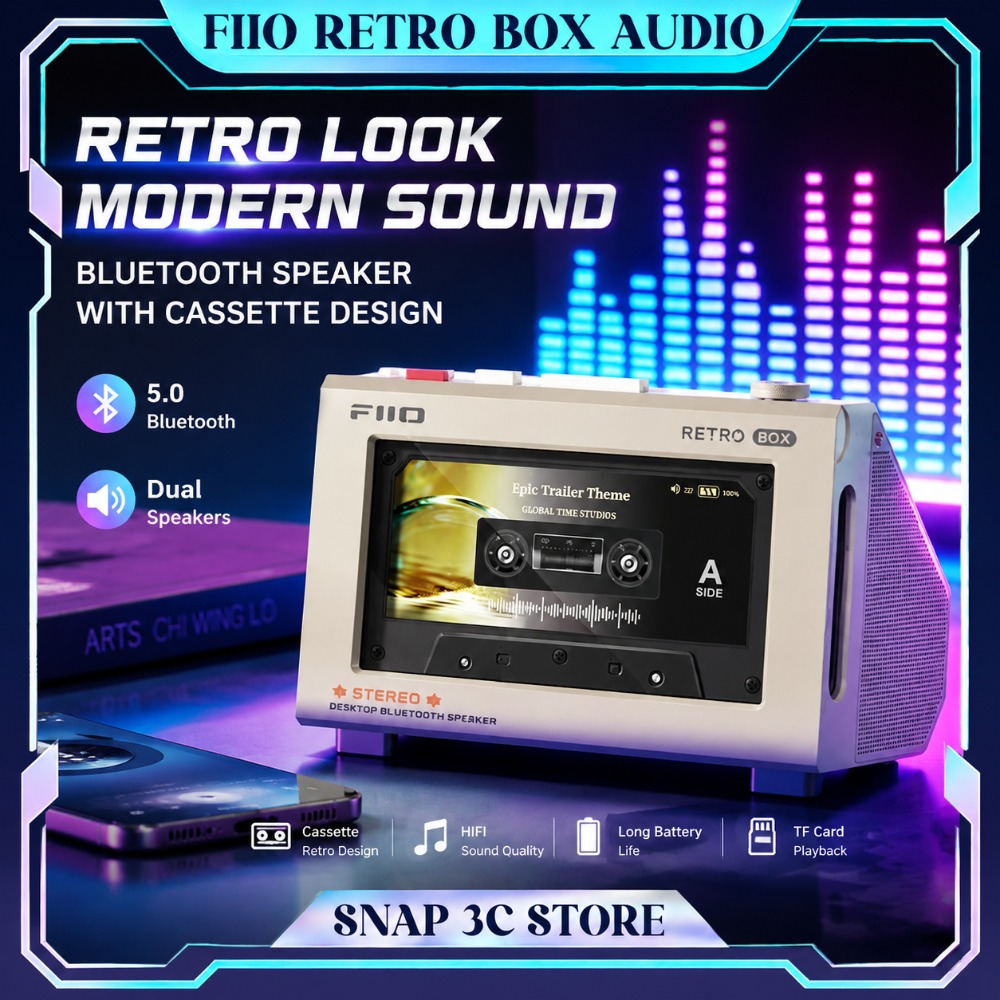 Speaker Desk Setup - FiiO RETRO BOX: Bluetooth-колонка в стиле