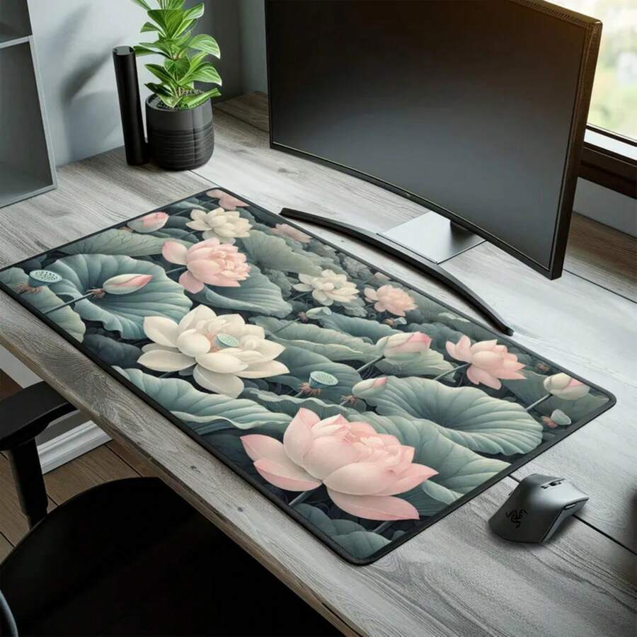 Большой коврик для стола с изо – обзор и цена Desk Setup Natural