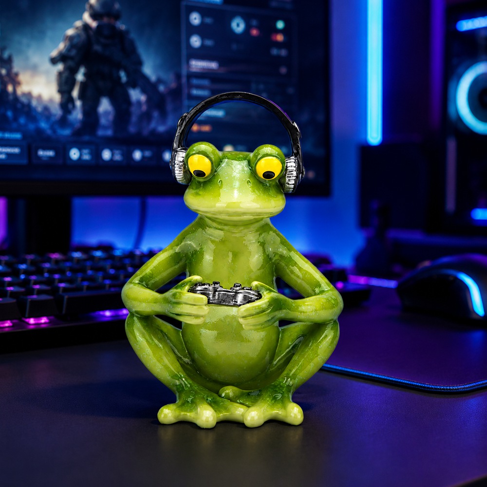 Забавная статуэтка лягушки-гей – обзор и цена Desk Setup Headphones